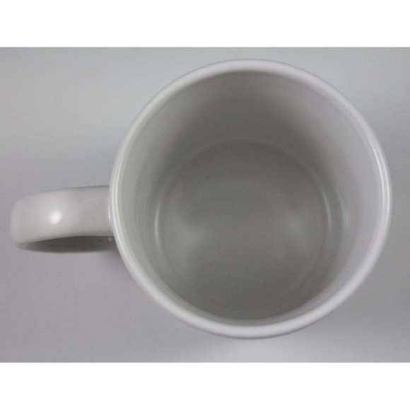 Merry Brite Holiday Coffee Mug Green with Santas & Candy Canes 10 oz Vintage 199 - Picture 5 of 6